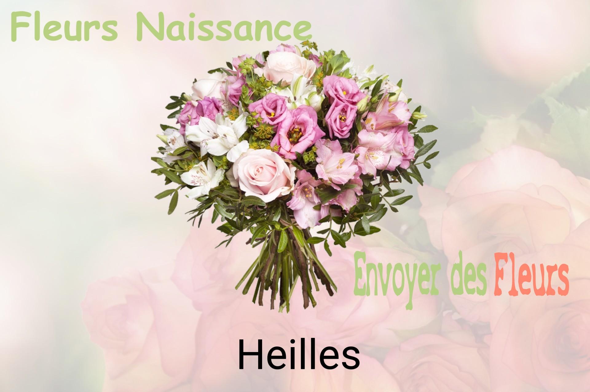 Bouquet de fleurs de naissance livré à Heilles