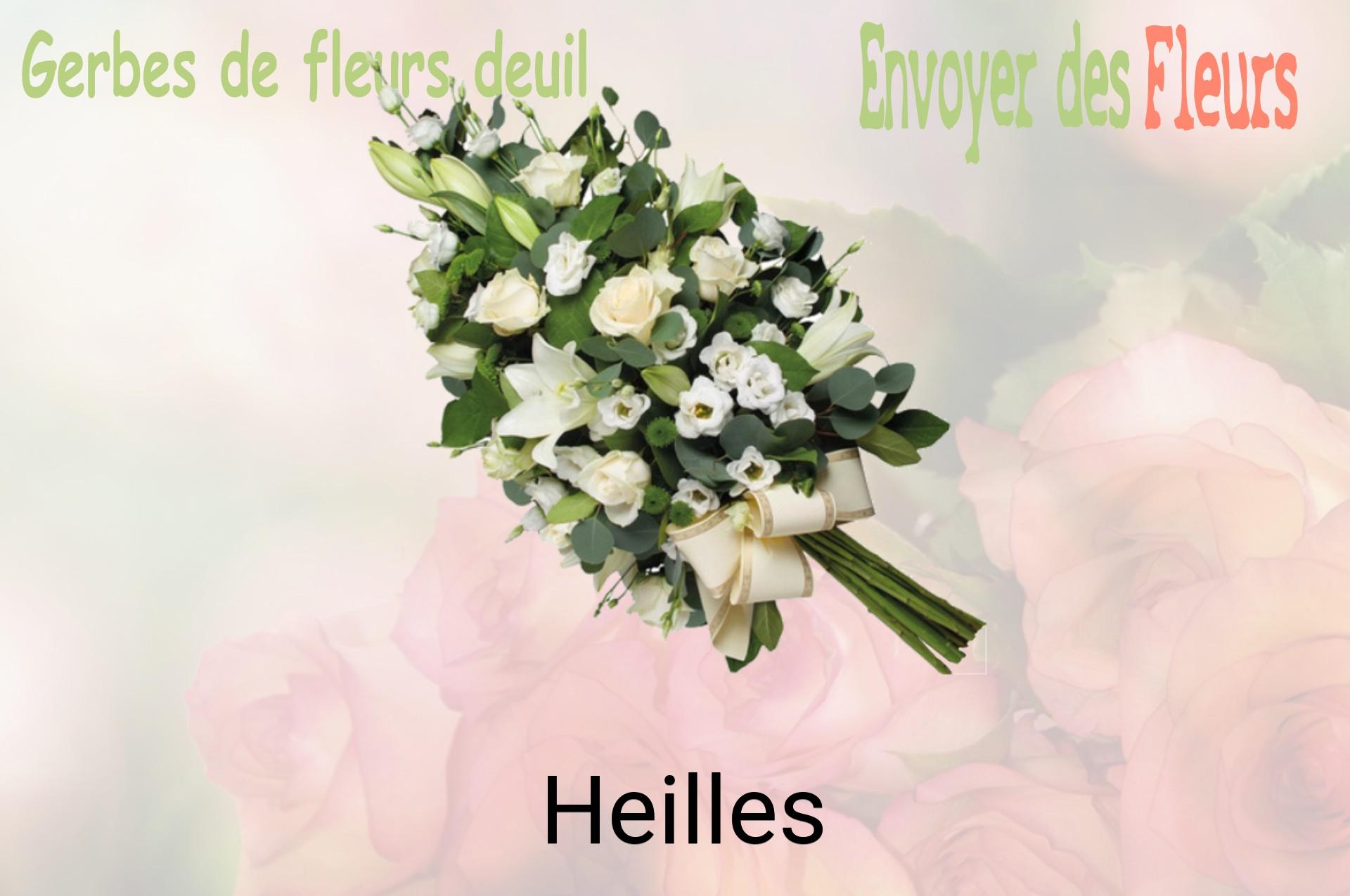 Gerbe de fleurs de deuil livrée à Heilles